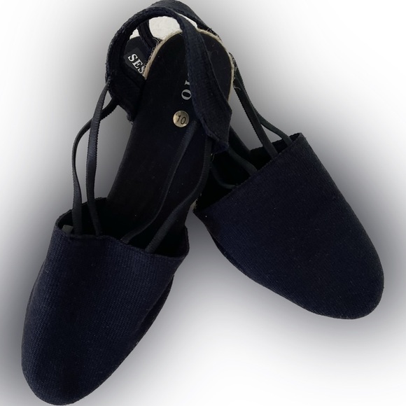 NWOB Sesto Meucci Black Canvas Espadrilles Made in Spain 10 - Picture 1 of 11